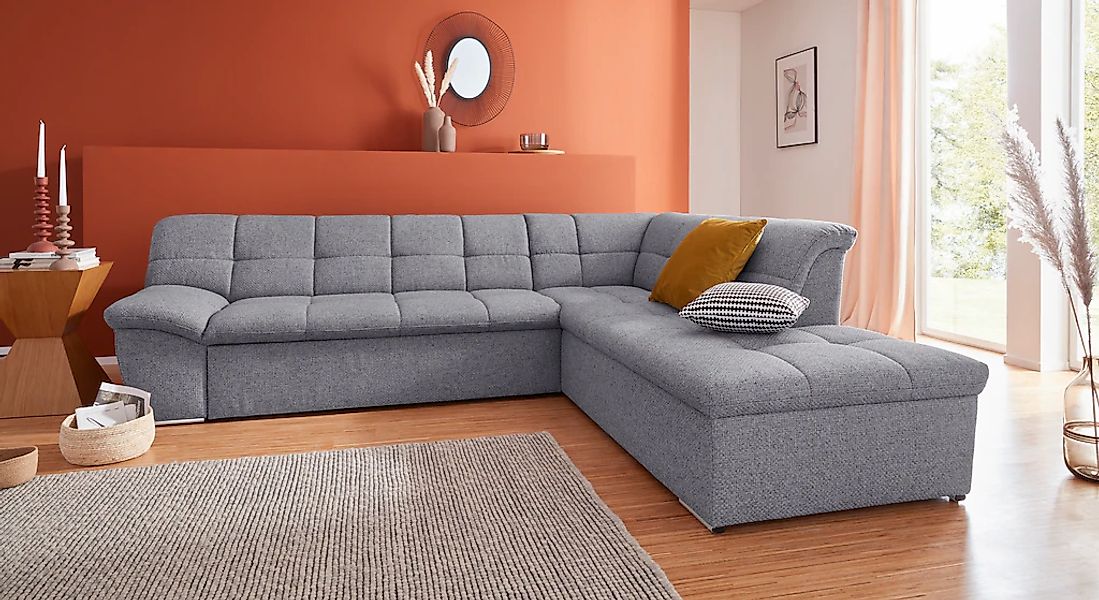 DOMO collection Ecksofa "Lagoa, moderne Sitzheftung, bequem und komfortabel günstig online kaufen