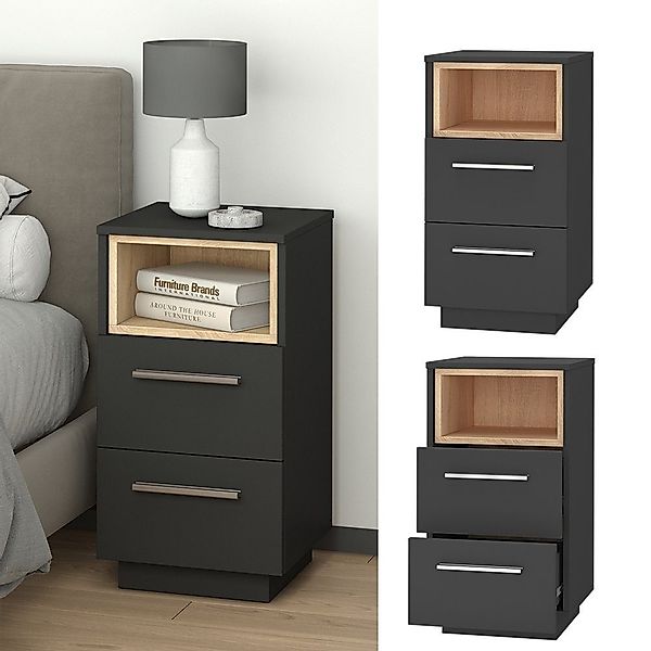 Vicco Nachtschrank Beatrice, Anthrazit/Sonoma, 36 x günstig online kaufen