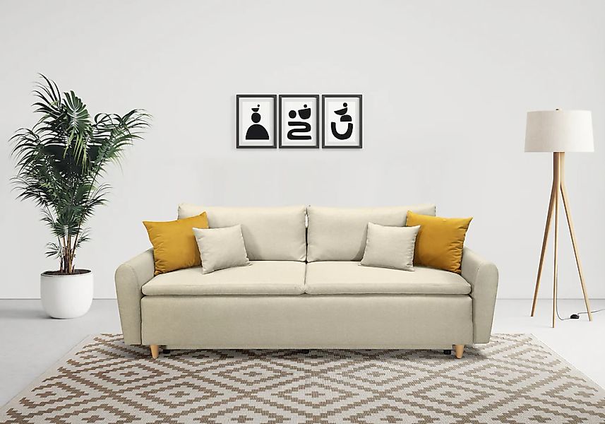 Home affaire Schlafsofa "Anika" mit Boxspringaufbau, Bettfunktion & Bettkas günstig online kaufen