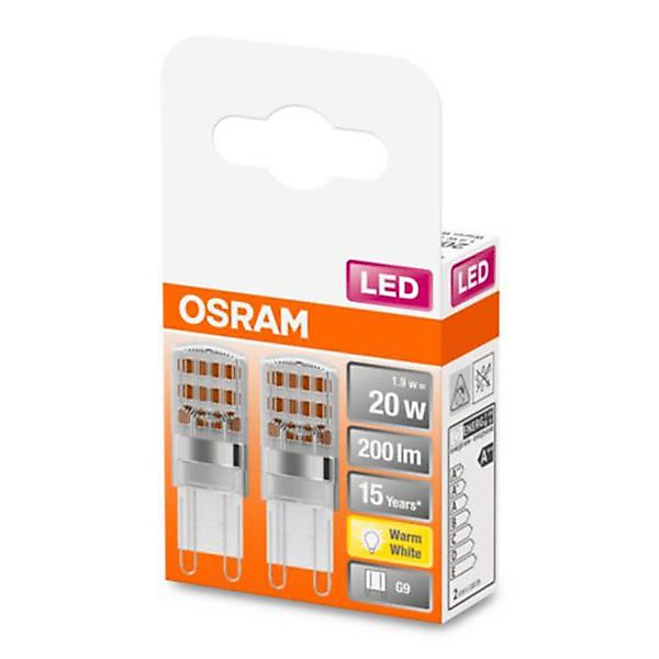 Osram LED-Leuchtmittel G9 1,9 W Warmweiß 200 lm 2er Set 4,6 x 1,5 cm (H x Ø günstig online kaufen