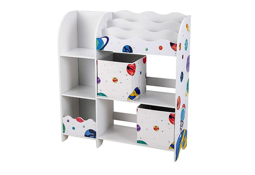 COSTWAY Bücherregal, Kinder, Spielzeugregal mit 5 Fächern, 2 Boxen & Regale günstig online kaufen