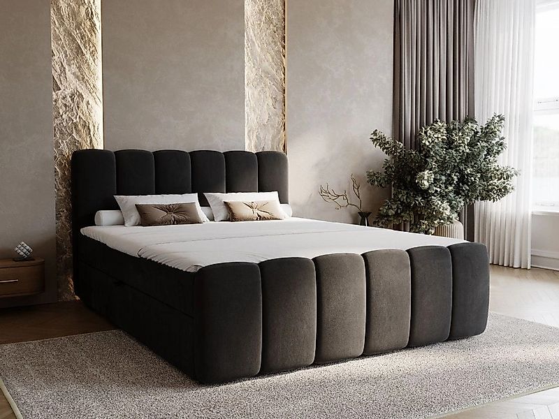 GrainGold Boxspringbett mit Bettkästen CLOUD, Modern Bett mit Kopfteil, 180 günstig online kaufen