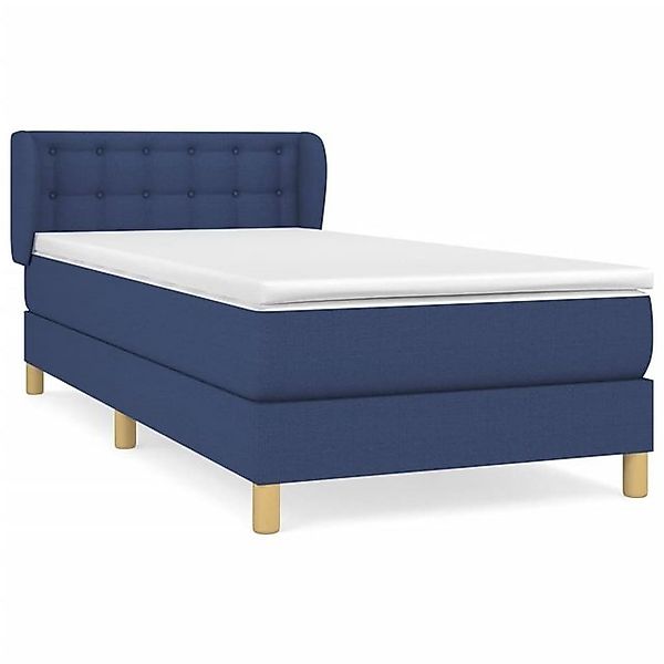 vidaXL Boxspringbett Boxspringbett mit Matratze Blau 100x200 cm Stoff Bett günstig online kaufen