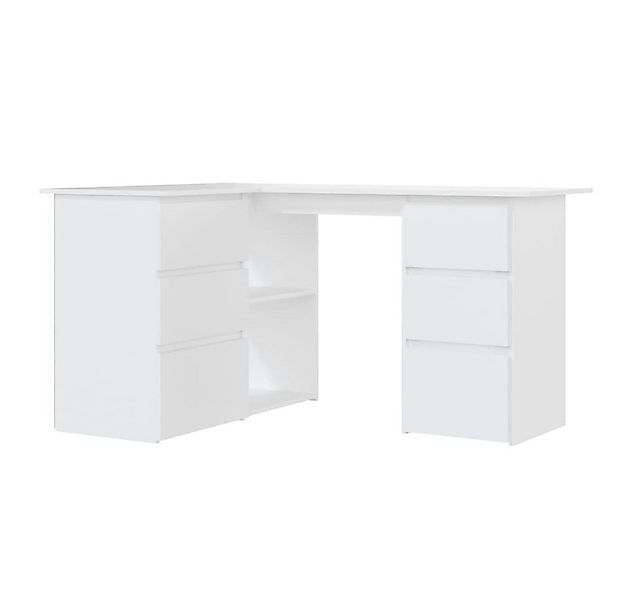 furnicato Schreibtisch Eckschreibtisch Weiß 145x100x76 cm Holzwerkstoff (1- günstig online kaufen