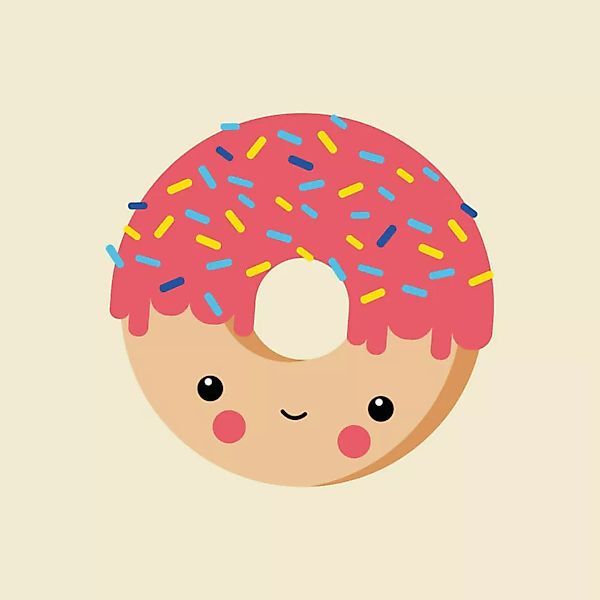 Poster / Leinwandbild - Donut – Illustration Fürs Kinderzimmer günstig online kaufen