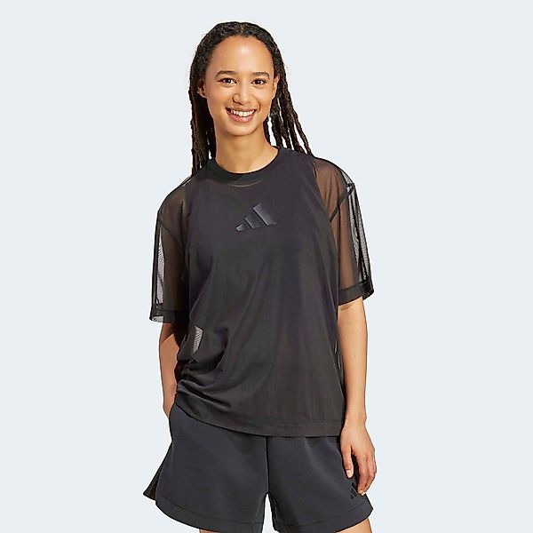 adidas Sportswear T-Shirt "SOFT LUX MESH" lockere Passform, mit Zwickel unt günstig online kaufen