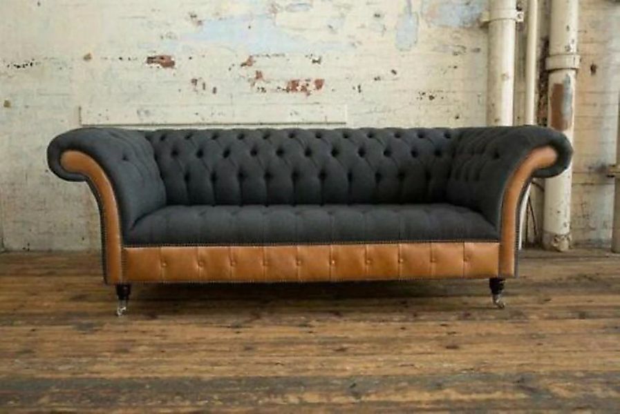 JVmoebel 3-Sitzer Bi Material Chesterfield Couch 3 Sitzer Couch mit Leder u günstig online kaufen