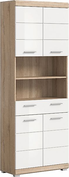 welltime Hochschrank "SIENA, Breite 74cm, 4 Türen, 1 Schubkasten, 2 offene günstig online kaufen