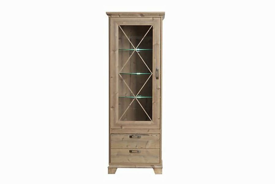 freiraum Vitrine Nepal in Fichte Dekor und Klarglas - 75,6x209,2x45cm (BxHx günstig online kaufen