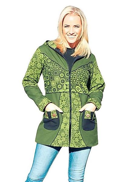 KUNST UND MAGIE Langjacke Kunst und Magie Damenmantel + Kapuze Blumenmuster günstig online kaufen