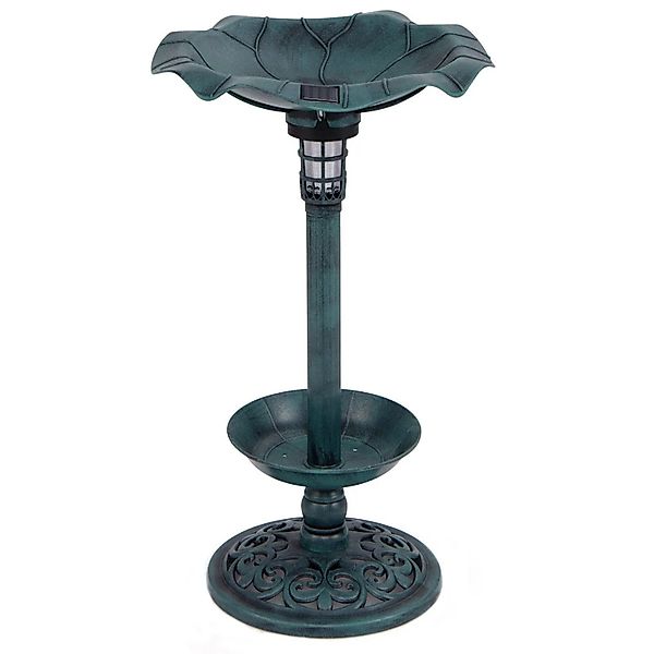 Costway Vogeltränke mit Solarleuchte Grün 43 x 76 cm günstig online kaufen