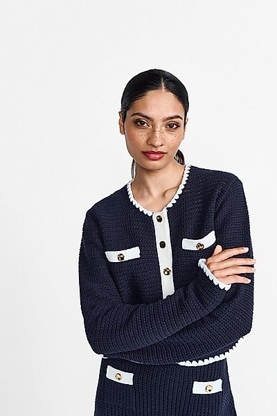 RICHROYAL Strickjacke Mit Verzierung an Ausschnitt, Saum und Ärmeln günstig online kaufen