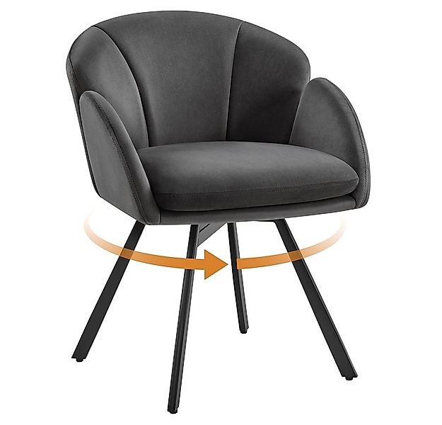 Yaheetech Esszimmerstuhl Polsterstuhl mit Schwenkbarem Sitz, Loungesessel S günstig online kaufen