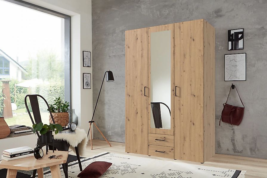 Wimex Drehtürenschrank »Mugano« mit langen oder kurzen Griffen aus Metall, günstig online kaufen