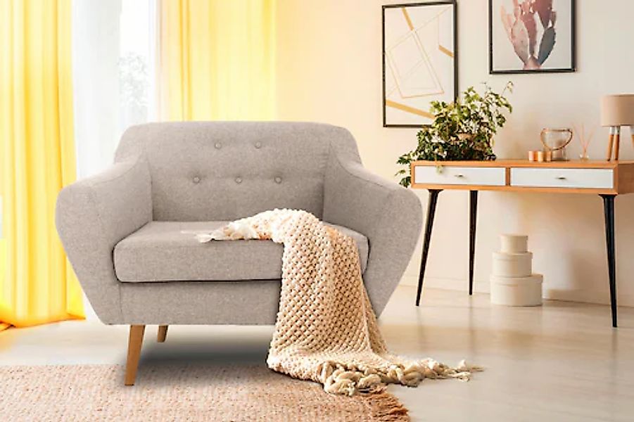 Home affaire Sessel »Renne« mit Heftung im Rücken im skandinavischem Stil günstig online kaufen