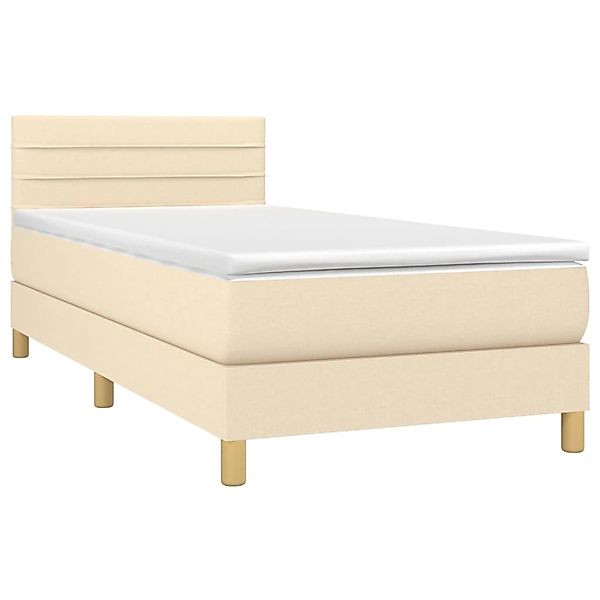 vidaXL Boxspringbett mit Matratze & LED Creme 80x200 cm Stoff 3133754 günstig online kaufen