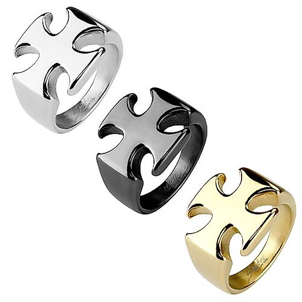 Taffstyle Fingerring Herren Edelstahl Ring Kreuz günstig online kaufen