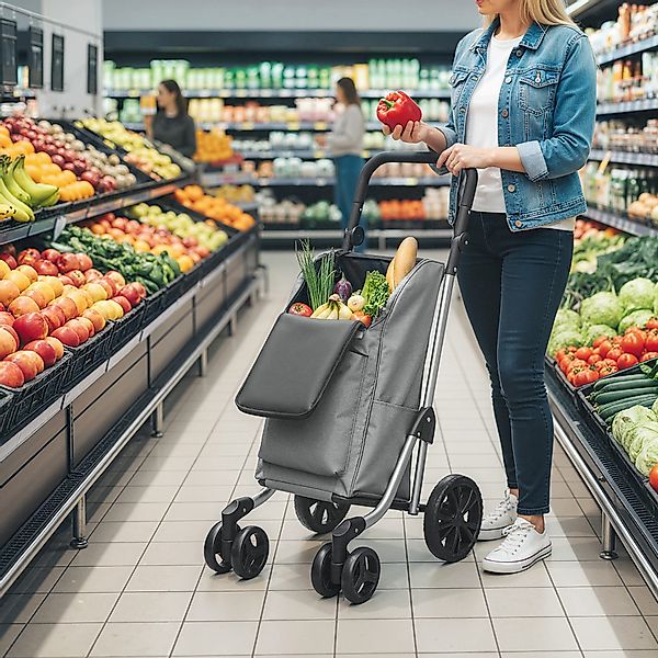 HOMCOM Einkaufstrolley trägt 25 kg, verstellbarer günstig online kaufen