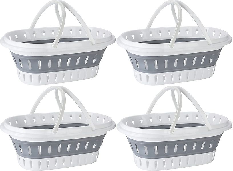 Koopman Wäschekorb Wäschewanne Einkaufskorb Weiß 58x38 günstig online kaufen