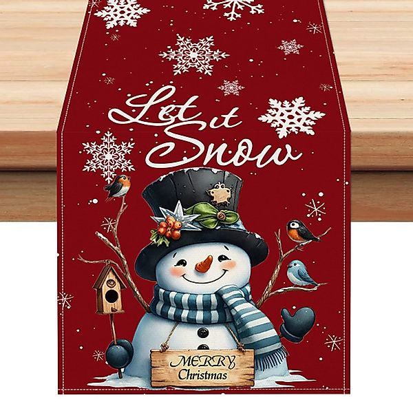 LAPAPRO Tischläufer Weihnachtlicher Leinen Tischläufer mit günstig online kaufen