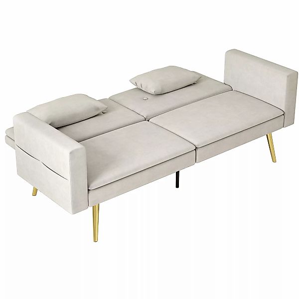 HOMCOM Schlafsofa, Schlafcouch mit Verstellbar Rückenlehne, Seitentasche, G günstig online kaufen