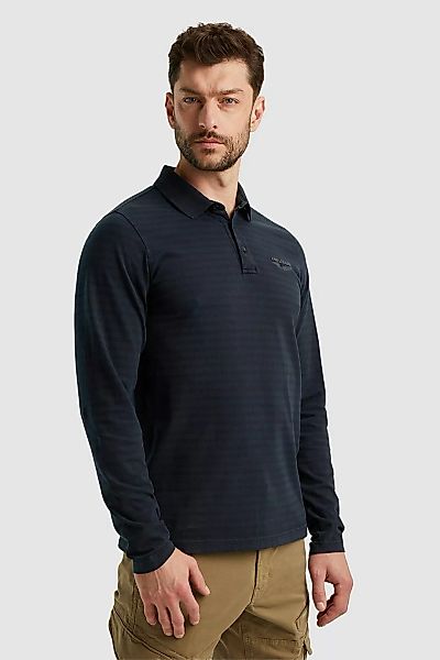 PME Legend Longsleeve Poloshirt Streifen Navy - Größe M günstig online kaufen
