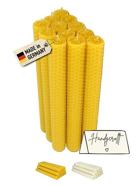 Wachsmann Bienenprodukte Bienenwachskerze Stabkerzen (Set, 12 Kerzen), 100 günstig online kaufen