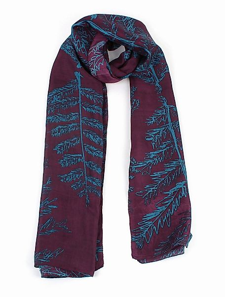 El Puente Seidenschal "Leaves" // burgunder, blau günstig online kaufen