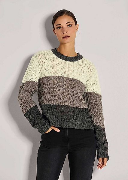 MADELEINE Strickpullover Eleganter Wollpullover mit Zopfmuster Winterpullov günstig online kaufen