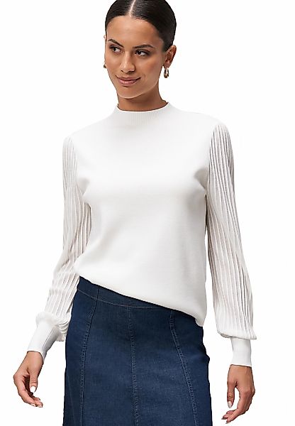 Zero Strickpullover "Damen Strickpullover mit transparenten Ärmeln" 1 Stk. günstig online kaufen
