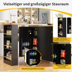 i@home Stehtisch Bartisch Kücheninsel 360°drehbar,Multifunktionaler Esstisc günstig online kaufen