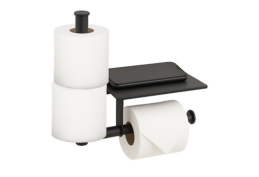 relaxdays Toilettenpapierhalter Metall Toilettenpapierhalter mit Ablage (1- günstig online kaufen