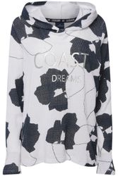 Laurasøn Sweatshirt Hoodie Blätter Print Netz-Kapuze günstig online kaufen