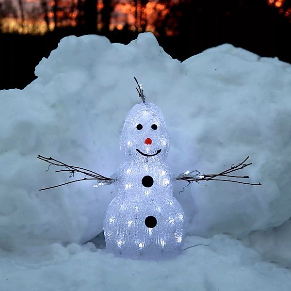 Kleine LED-Figur Crystal Snowman f. außen günstig online kaufen