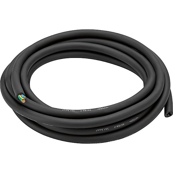 Erdkabel 3 x 1,5 mm² (H07RN-F3G1.5mm²) Schwarz 5 m günstig online kaufen