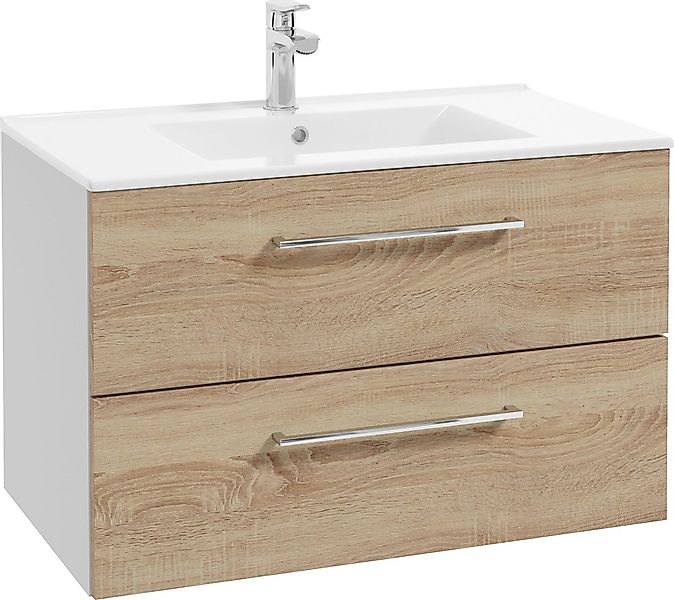 welltime Waschtisch "Palermo" Set, Badmöbel inkl. Waschbecken, Breite 80 cm günstig online kaufen