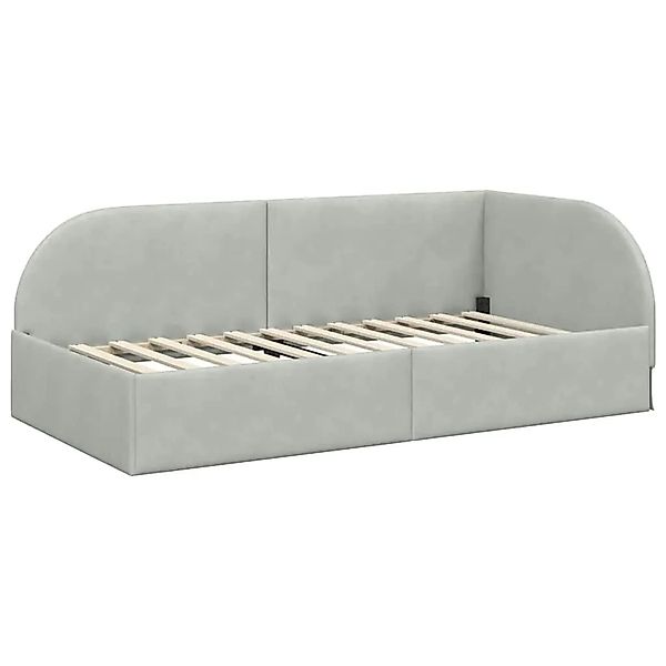vidaXL Eckbettgestell mit Kopfteil Hellgrau 100 x 200 cm Stoff 42016656 günstig online kaufen