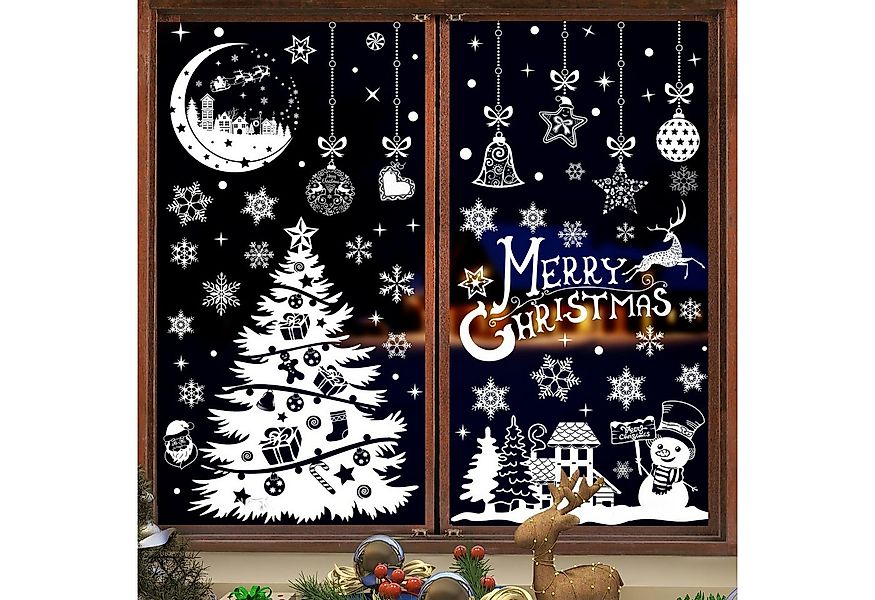 FOUORTUNATE-BEE Fensterbild Fensterbilder Weihnachten Selbstklebend Schneef günstig online kaufen