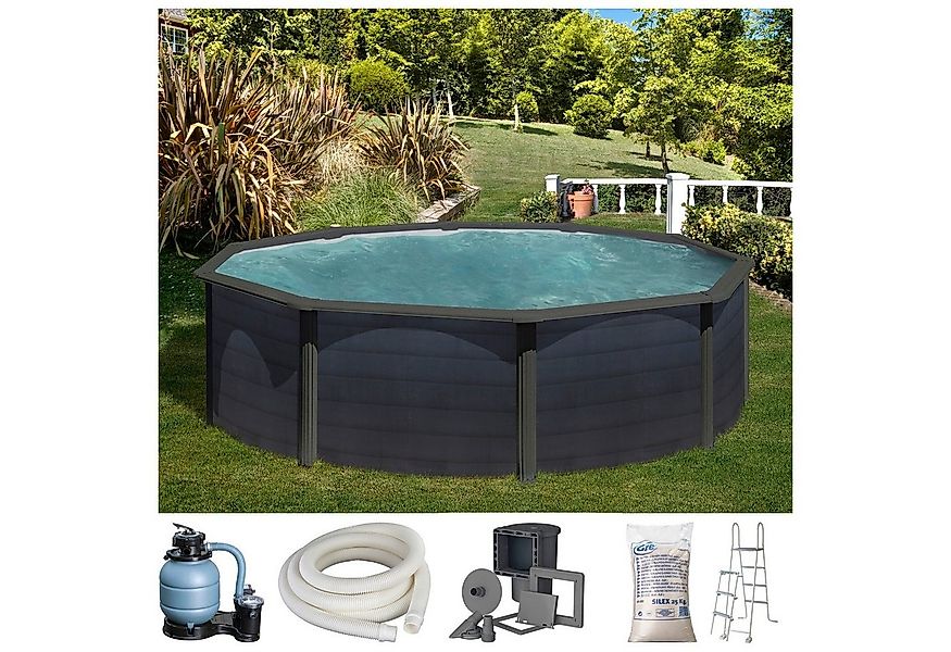 Gre Rundpool GRAPHITE (Set), 4-tlg., Stahlwandpool, in verschiedenen Größen günstig online kaufen