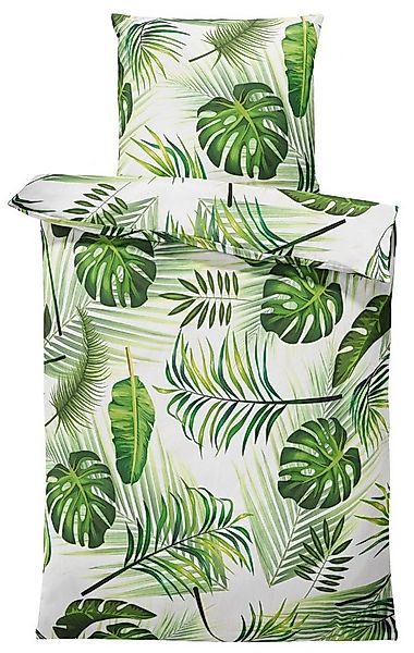 One Home Bettwäsche Tropical, Mikrofaser, 2 teilig, Tropische Blätter günstig online kaufen