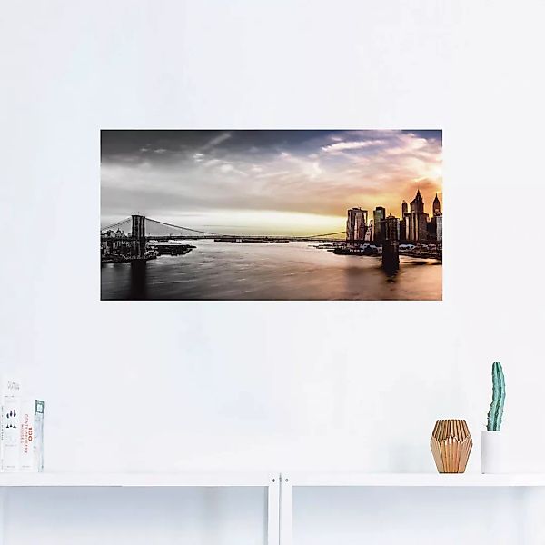 Artland Wandbild "Brooklyn Bridge Panorama", Amerika, (1 St.), als Leinwand günstig online kaufen