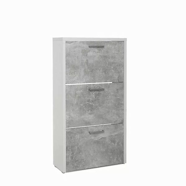 Newroom Schuhschrank Sunny Schuhregal Weiß Beton Dekor Modern Landhaus Gard günstig online kaufen