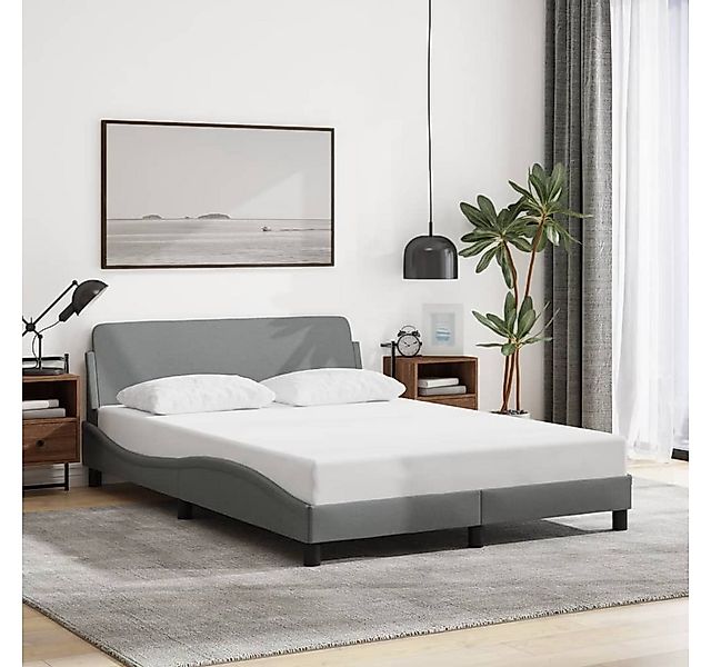 furnicato Bettgestell "Dover" Hellgrau 120x200 cm Stoff (1-tlg) günstig online kaufen