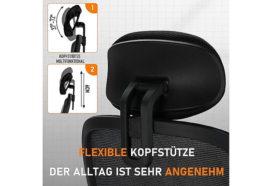 Milacyee Bürostuhl Ergonomisch,Chefsessel Wippfunktion abschließbar Stuhl,B günstig online kaufen