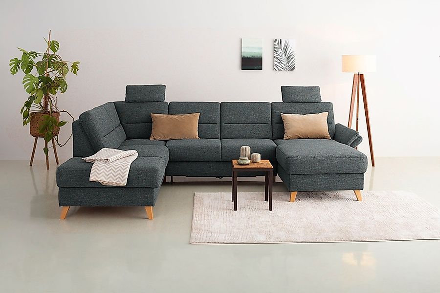 Home affaire Wohnlandschaft "Westerland U-Form" Federkern, wahlweise Bettfu günstig online kaufen