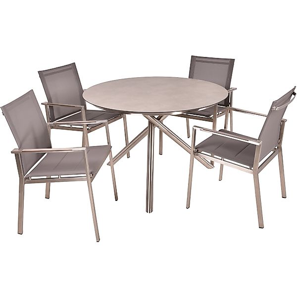 Garden Pleasure Gartenmöbel-Set 09 Sienna 5-teilig Silber günstig online kaufen