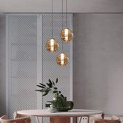 ZMH Pendelleuchte LED Höhenverstellbar Kronleuchter Glas günstig online kaufen