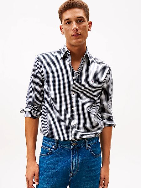 Tommy Hilfiger Langarmhemd "FLEX POPLIN BIG GINGHAM" regular fit, Button-do günstig online kaufen