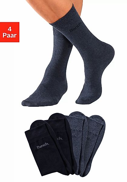 Bench. Basicsocken, (Packung, 4 Paar), in angenehm weicher Markenqualität günstig online kaufen