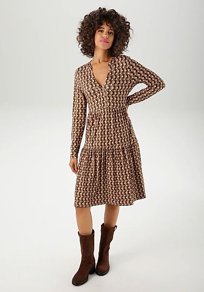 Aniston CASUAL Jerseykleid, mit farbharmonischem Retro-Muster - NEUE KOLLEK günstig online kaufen
